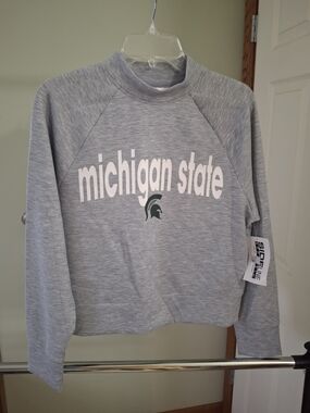 Michigan State Women's Gray Cropped Sweatshirt